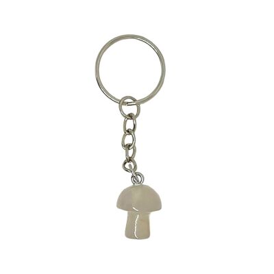 Crystal Mushroom Keychain, Banded Agate