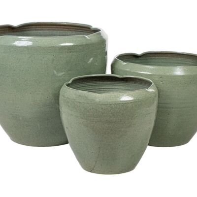 SET OF 3 PORCELAIN POT POT 51X51X44CM HM273000