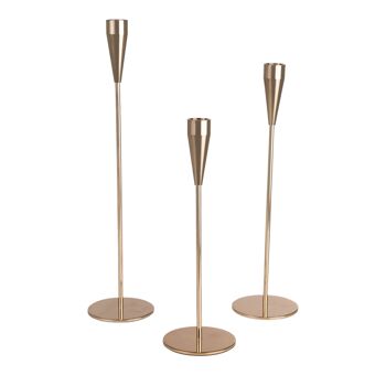 SET 3 BOUGEOIRS MÉTAL DORÉ 32X12X4CM HM843658