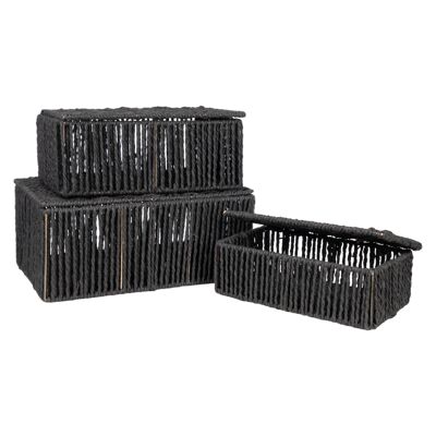 SET 3 BLACK ROPE BOXES HM843721000