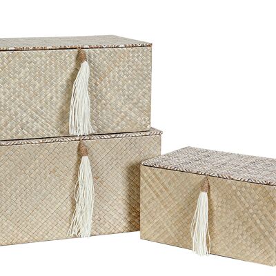 SET 3 BOITES FIBRE NATURELLES 36X36X22CM HM472303000