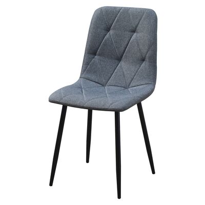 GRAY UPHOLSTERED CHAIR METAL LEGS HM122004