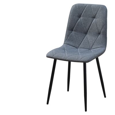 GRAY UPHOLSTERED CHAIR METAL LEGS HM122004