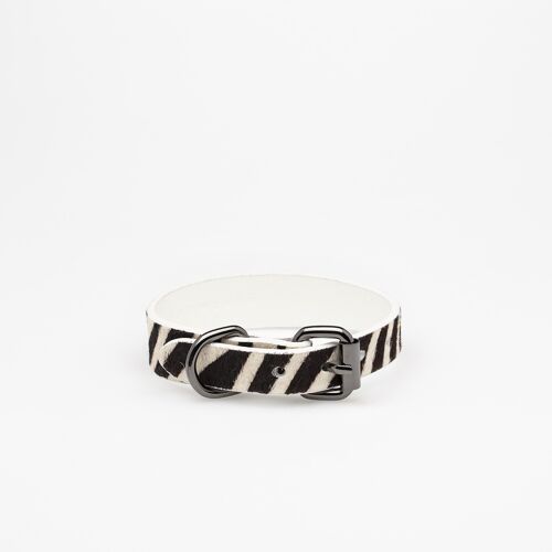 Zebra Leather Collar-Small Thin
