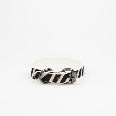 Zebra Lederhalsband-Small Thin