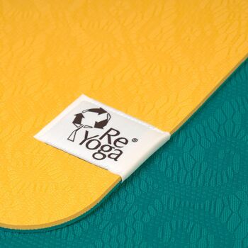 Tapis de yoga SOFT 6 mm gratuit - jaune/paon 2