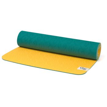 Tapis de yoga SOFT 6 mm gratuit - jaune/paon 3