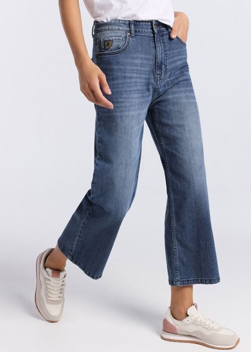LOIS JEANS - Jeans | High Rise - Straight Wide Crop |133166