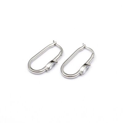 Earrings stainless steel SILVER - E60279120499