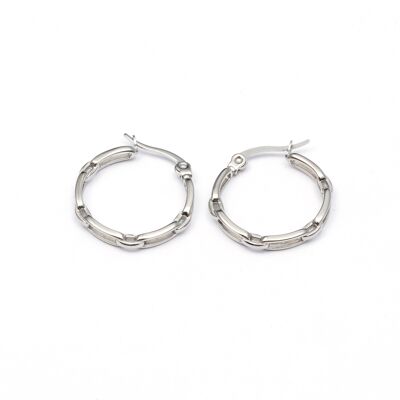 Earrings stainless steel SILVER - E60203110450