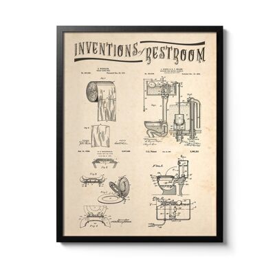 Poster delle invenzioni dei servizi igienici