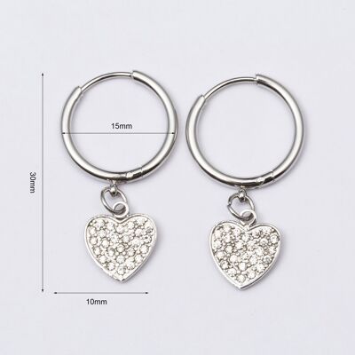 Earrings stainless steel SILVER - E60347112499