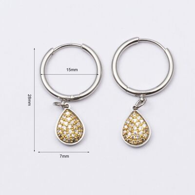 Earrings stainless steel SILVER - E60345181699