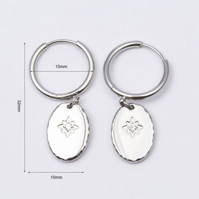 Earrings stainless steel SILVER - E60311085399