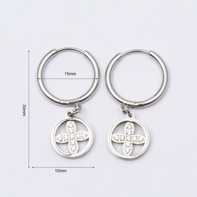 Boucles d'oreilles acier inoxydable ARGENT - E60331135699