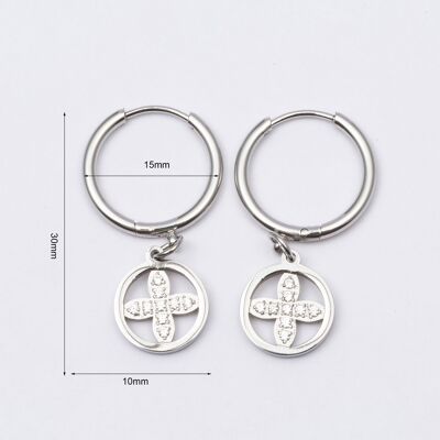 Earrings stainless steel SILVER - E60331135699