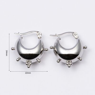 Earrings stainless steel SILVER - E60069100499