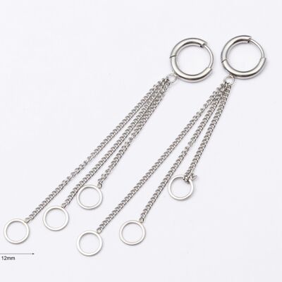 Earrings stainless steel SILVER - E60011060350