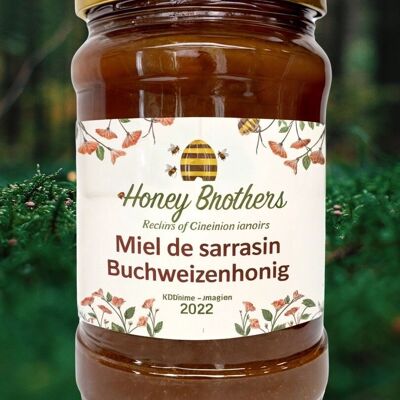 Honey Brothers Miele di grano saraceno naturale al 100% - Miele locale ucraino - 400 g