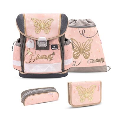 Conjunto de mochila escolar Classy Butterfly 4 piezas