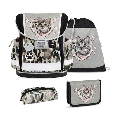 Classy Wild Cat schoolbag set 4 pcs