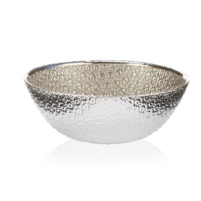 Colored and Silver Glass Bowl Ø 16 cm "Flores Nude" Line
