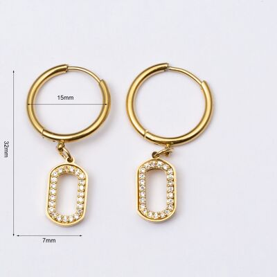 Earrings stainless steel GOLD - E60324198699