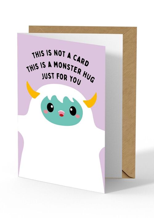 Greeting card monster hug friendship card