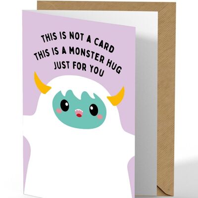 Greeting card monster hug friendship card