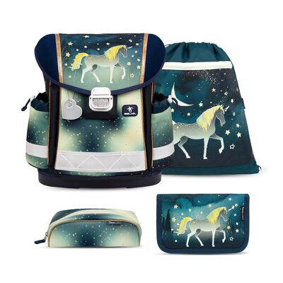 Classy Sparkling Unicorn Schulranzen-Set 4-tlg