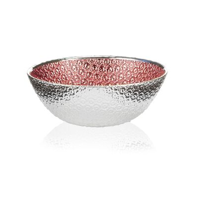 Colored and Silver Glass Bowl Ø 16 cm "Flores Flame" Line