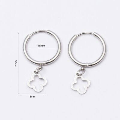 Earrings stainless steel SILVER - E60333060299
