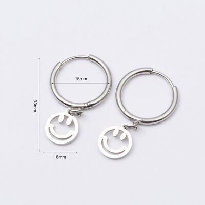 Earrings stainless steel SILVER - E60317063399