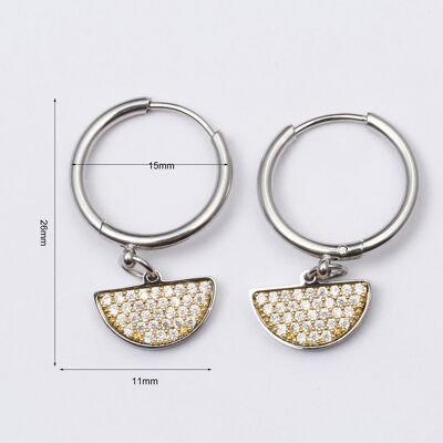Earrings stainless steel SILVER - E60351136599