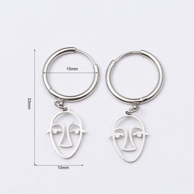 Earrings stainless steel SILVER - E60325070350