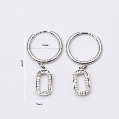 Earrings stainless steel SILVER - E60323190699