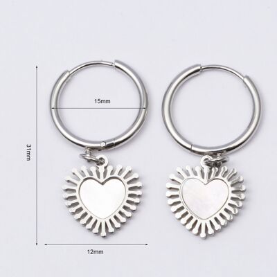 Earrings stainless steel SILVER - E60329109450