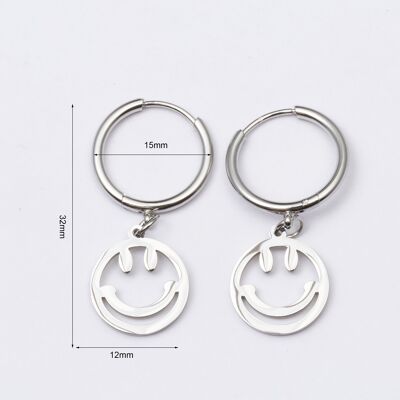Earrings stainless steel SILVER - E60349070350