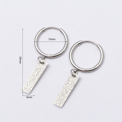 Earrings stainless steel SILVER - E60321082399