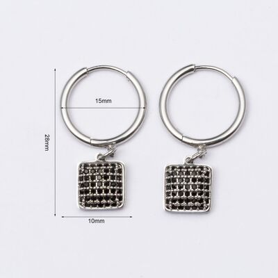 Earrings stainless steel SILVER - E60337178699