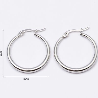Earrings stainless steel SILVER - E60039070350