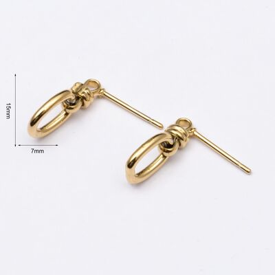 Earrings stainless steel GOLD - E60004060299