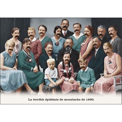 Cartolina - La terribile epidemia di baffi del 1890.