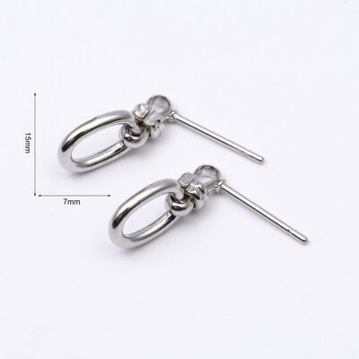 Earrings stainless steel SILVER - E60003050299