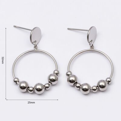 Pendientes acero inoxidable PLATA - E60017070399