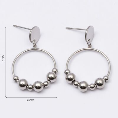 Earrings stainless steel SILVER - E60017070399