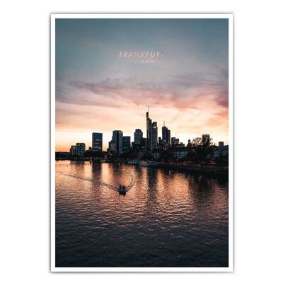 Póster Frankfurt - Barco al atardecer - Mural