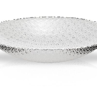 Cuenco Vidrio Plata Ø 20 cm Línea "Flores Argento"