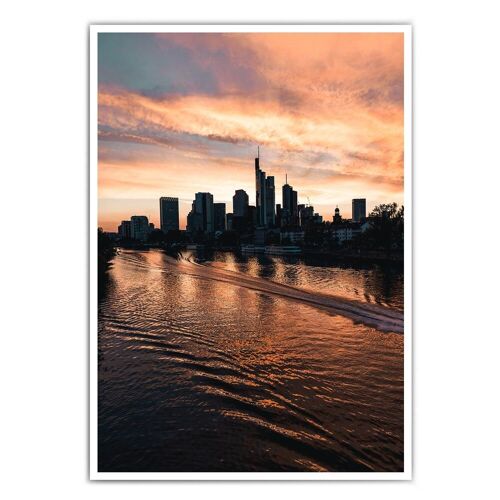 Frankfurt am Main Poster - Sunset Waves