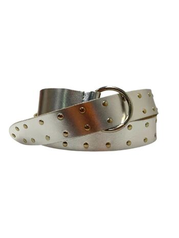 Ceinture Cuir Limitée Longue Clous Dorés 1